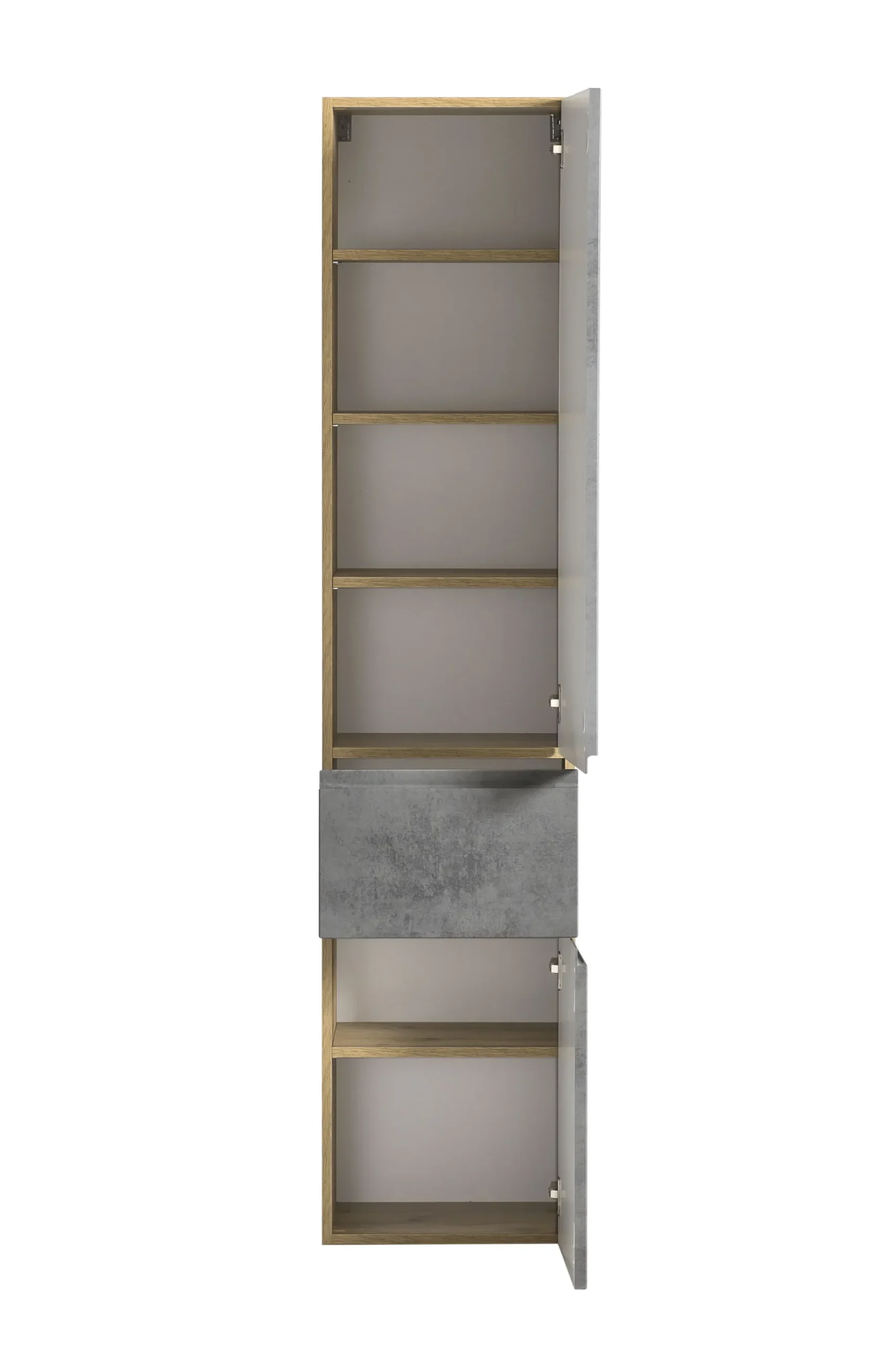 Säulenschrank Varese | 40 x 35 x 180 cm | Betonfarbenes Design