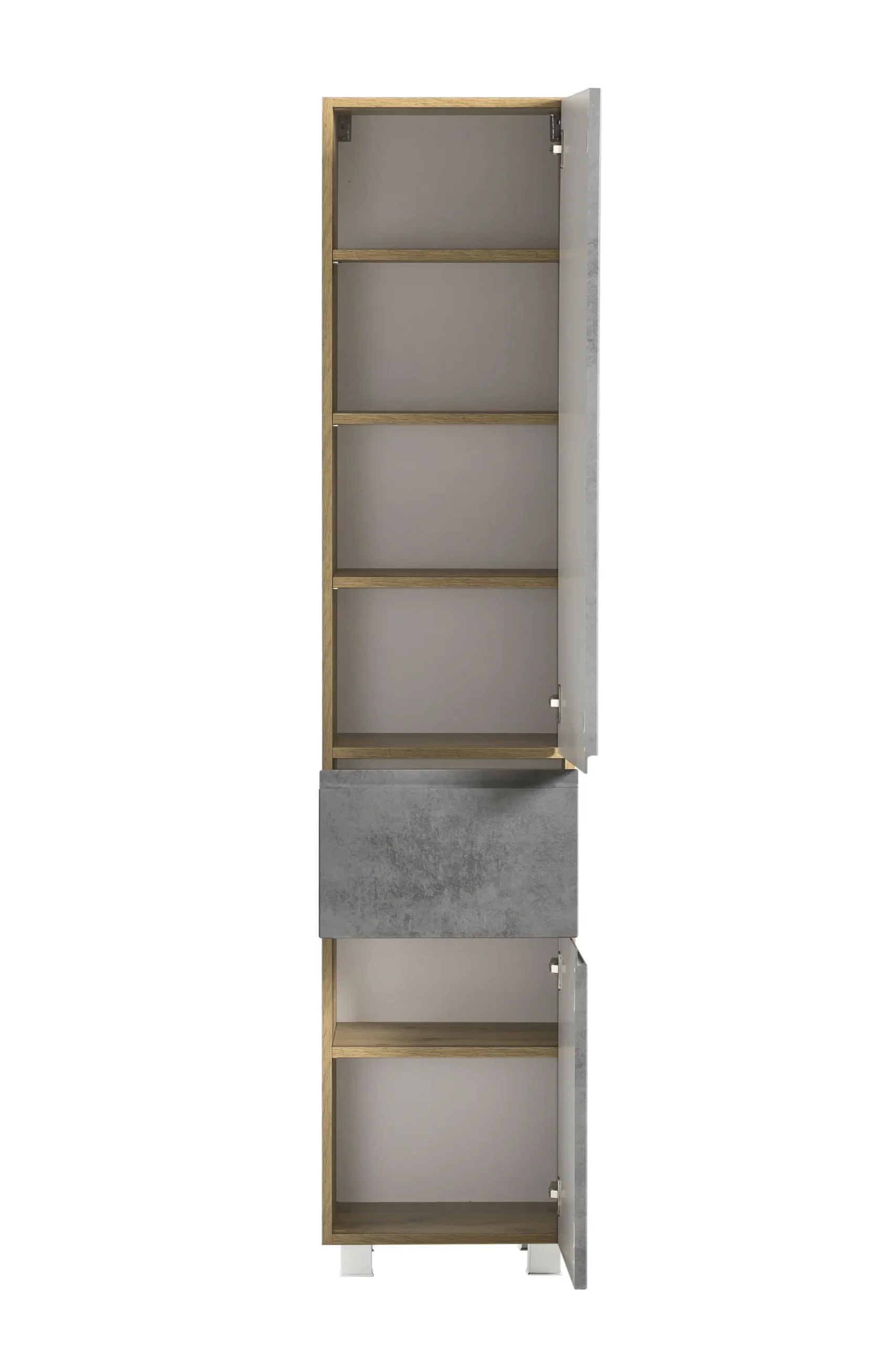 Säulenschrank Varese | 40 x 35 x 180 cm | Betonfarbenes Design