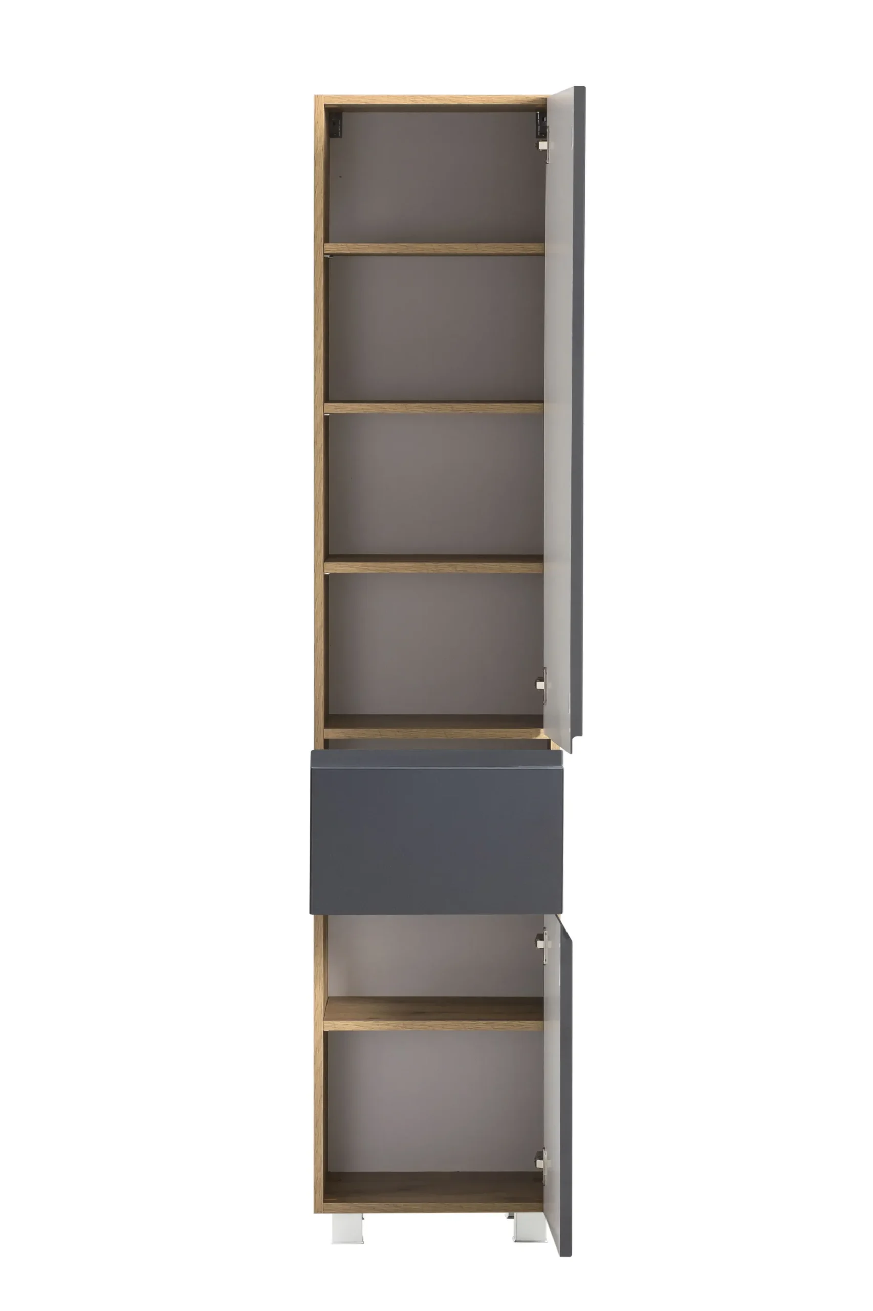 Säulenschrank Varese | 40 x 35 x 180 cm | Design Graphitgrau