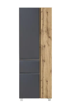 Säulenschrank Varese | 65 x 35 x 180 cm | Grau