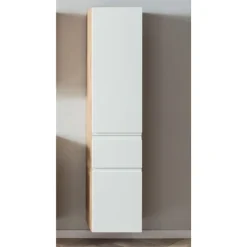 Säulenschrank Varese | 40 x 35 x 180 cm | Wotan Oak / weißes Design