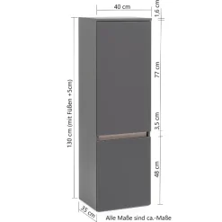 Säulenschrank Vikas 2 Türen - anthrazit