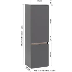 Säulenschrank Vikas 2 Türen - Eiche