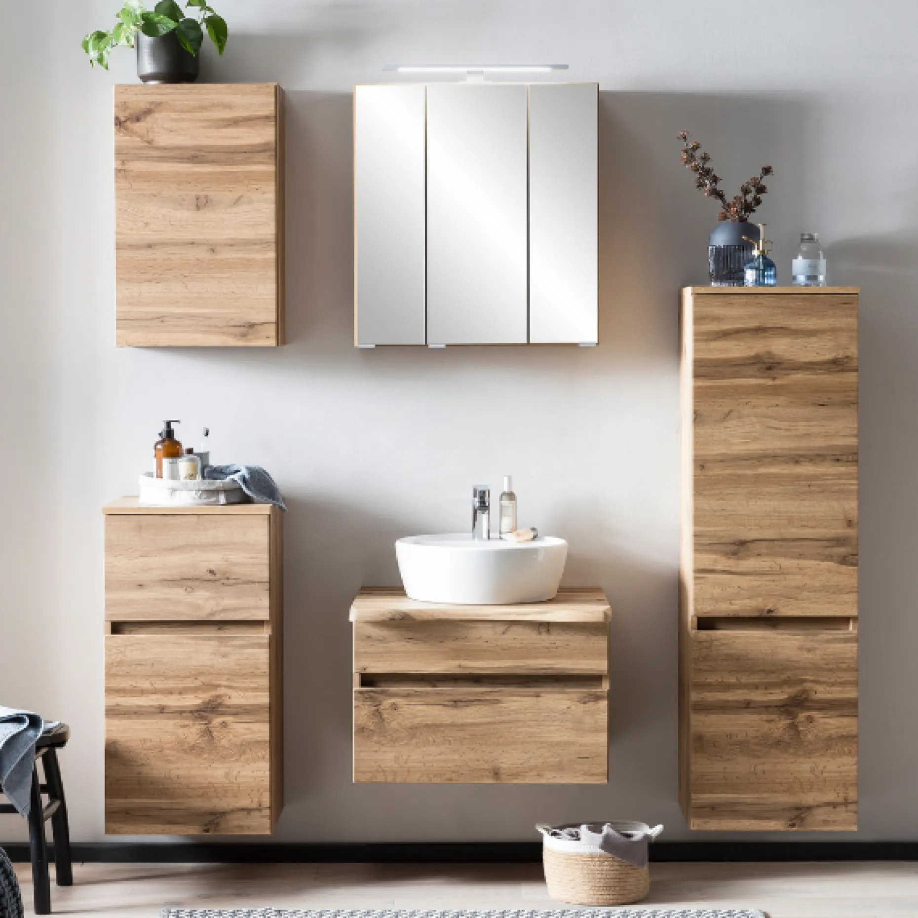 Säulenschrank Vikas 2 Türen - Eiche
