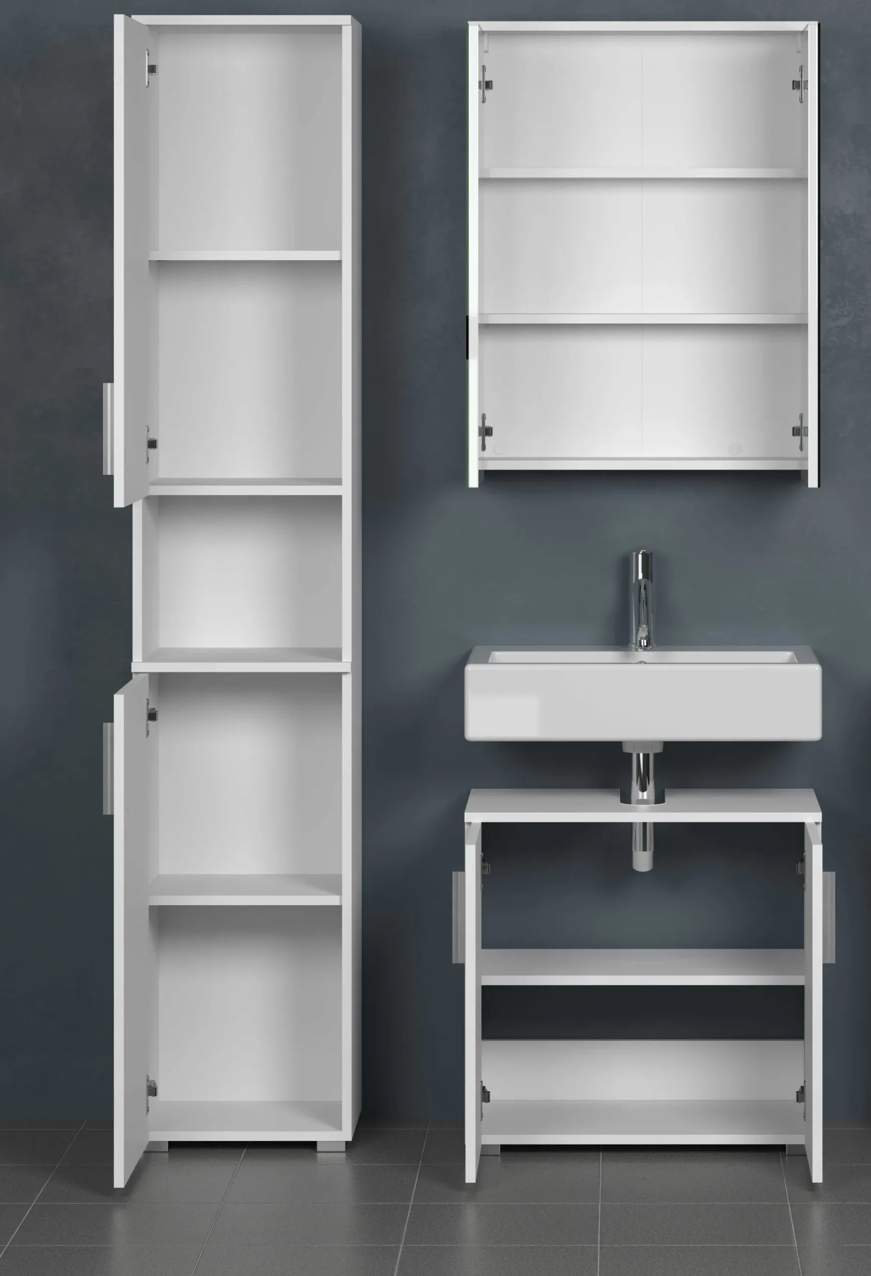 Säulenschrank Wons | 37 x 31 x 192 cm | weiß
