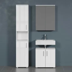 Säulenschrank Wons | 37 x 31 x 192 cm | weiß