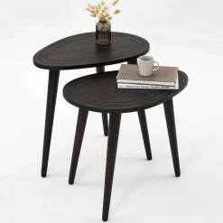 Emob Sweet Satztisch (2 Stück) | Korpus aus Buchenholz | Anthrazit