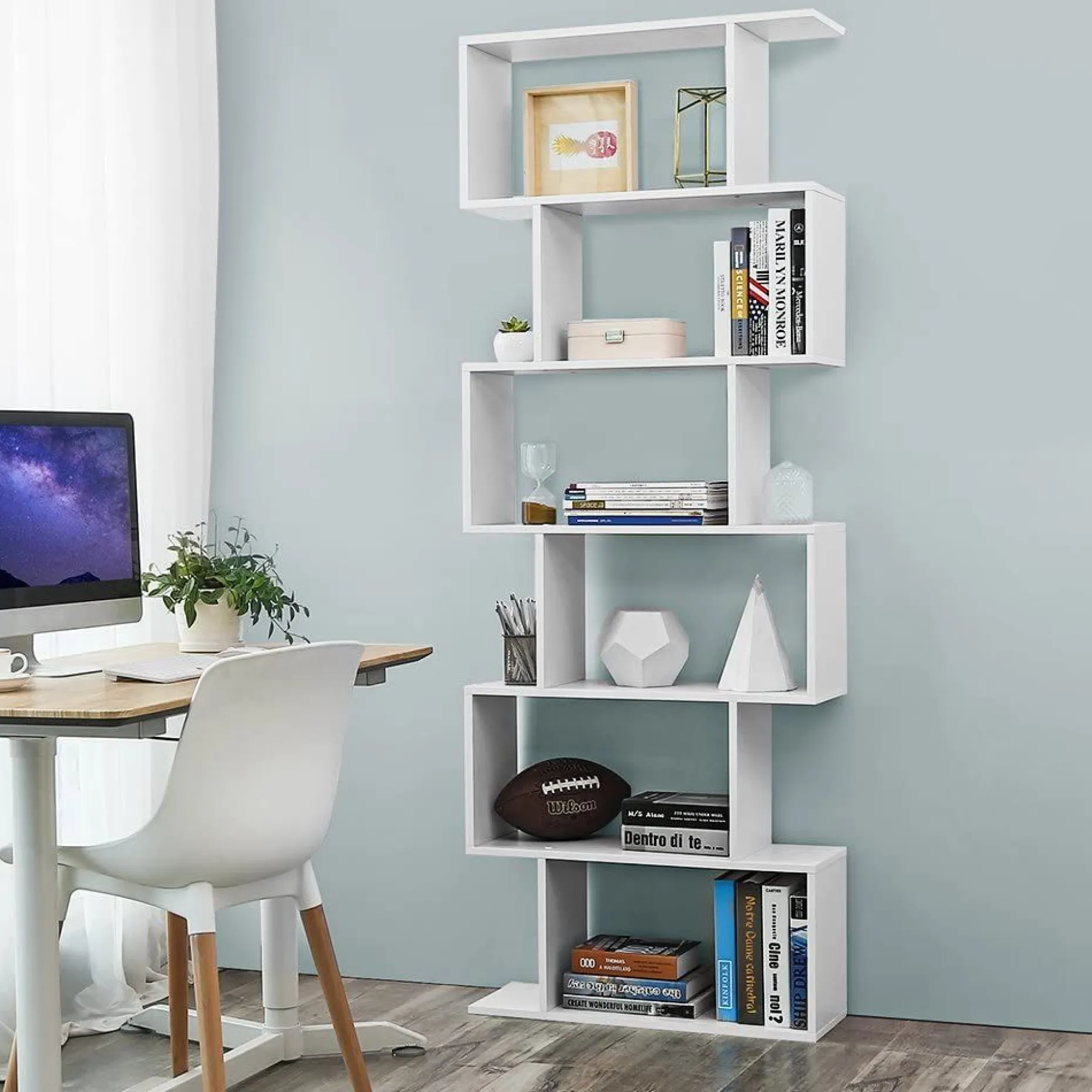 Sybren Bücherregal 6 Fächer - weiß