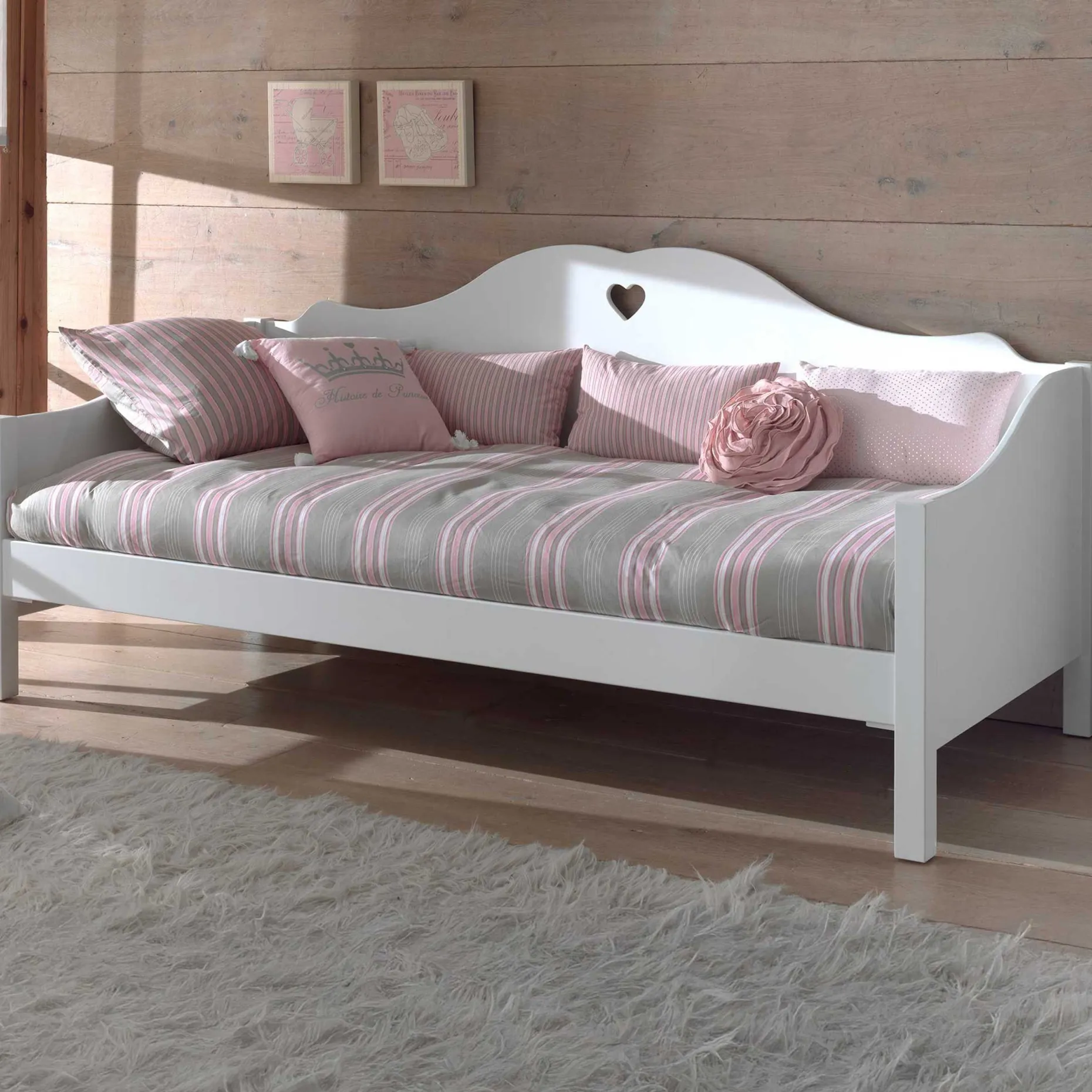Tagesbett Amori 90x200cm für Mädchen - weiß