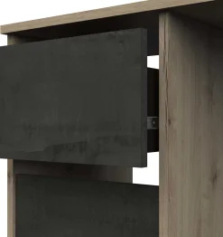 Kinder CBA Tania Schreibtisch - 113x42x73cm - mit 3 Schubladen - Eiche Dekor/schwarz