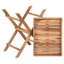 House Nordic Teakholz Tablett Tisch - Naturholz Finish, 29x39x49,5 cm