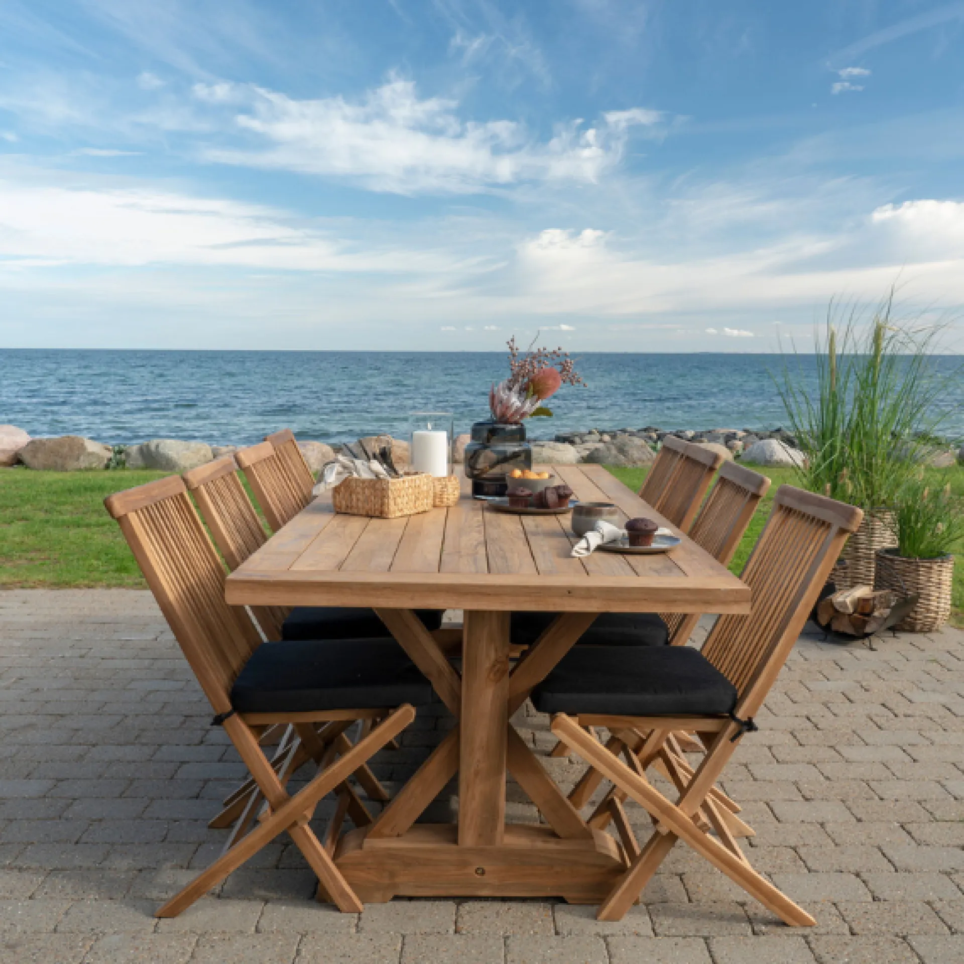House Nordic Teak Volos Esstisch - Natur, 100x240x75 cm
