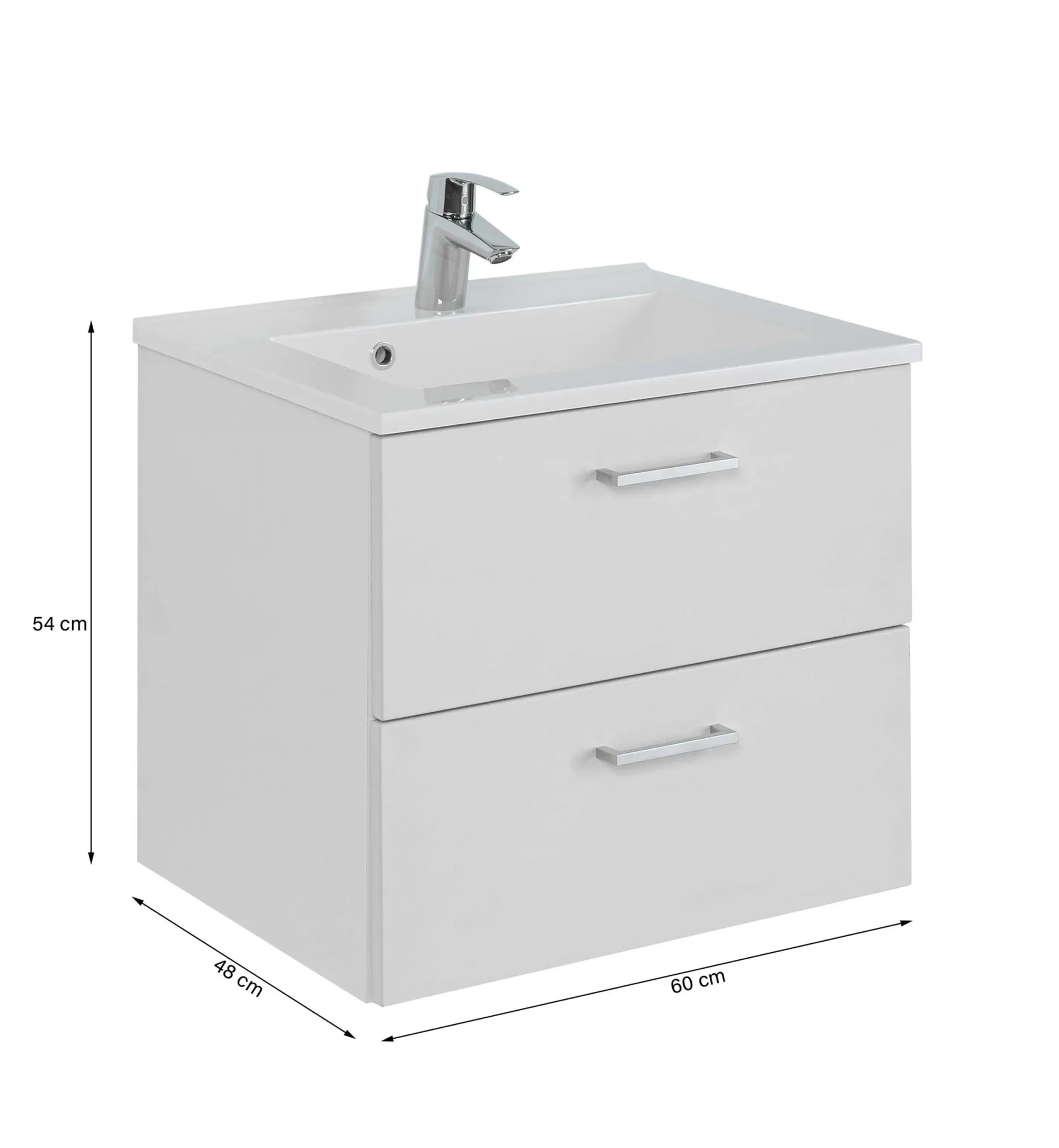 Held 2-teiliger Badschrank Ricca 4 - weiß/hellgrau
