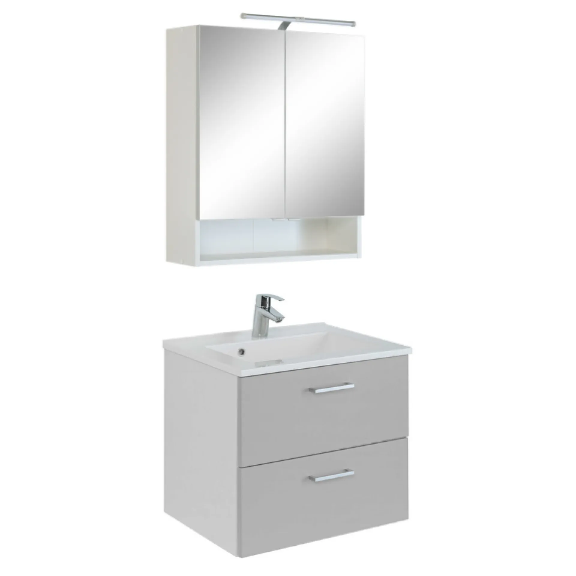 Held 2-teiliger Badschrank Ricca 4 - weiß/hellgrau