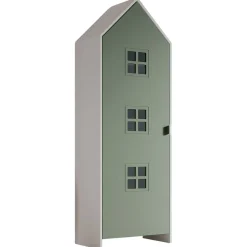 3-teiliger Kleiderschrank Casami Brügge - 173x37x172 cm - Grün/Weiß