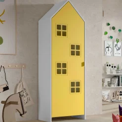3-teiliger Kleiderschrank Casami Brügge - 173x37x172 cm - Rosa/weiß/gelb