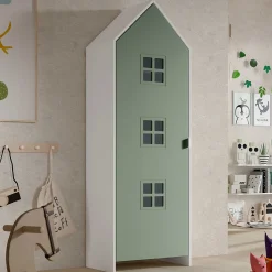 3-teiliger Kleiderschrank Casami Bruges - 173x37x172 cm - Blau/Rosa/Grün