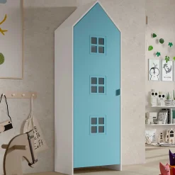 2-teiliger Kleiderschrank Casami Brügge - 115x37x172 cm - Weiß/Blau