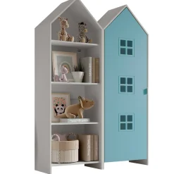 2-teiliger Kleiderschrank Casami Brügge - 115x37x172 cm - Weiß/Blau