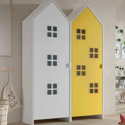 2-teiliger Kleiderschrank Casami Brügge - 115x37x172 cm - Weiß/gelb