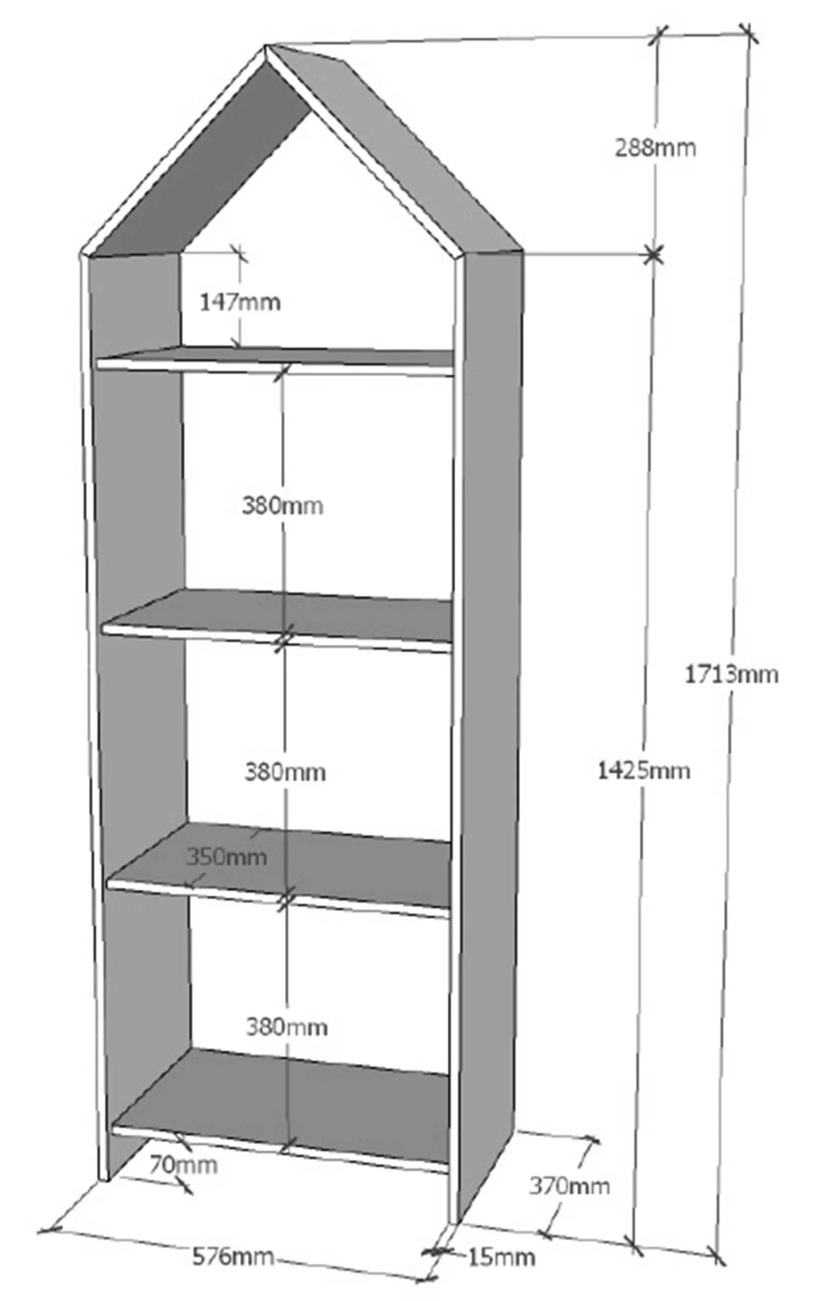 3-teiliger Kleiderschrank Casami Bruges - 173x37x172 cm - Blau/Weiß