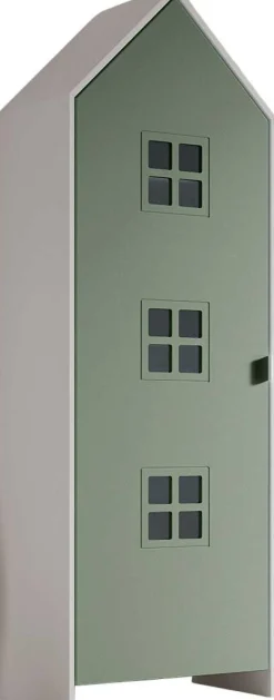 2-teiliger Kleiderschrank Casami Brügge - 115x37x172 cm - Weiß/Olivgrün