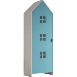 3-teiliger Kleiderschrank Casami Bruges - 173x37x172 cm - Blau/Gelb