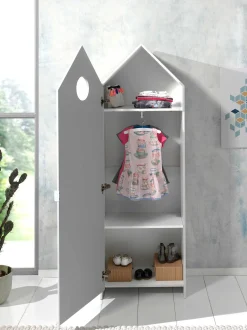 2-teiliger Kleiderschrank Casami - 115x37x172 cm - Weiß/Rosa