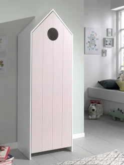 2-teiliger Kleiderschrank Casami - 115x37x172 cm - Weiß/Rosa