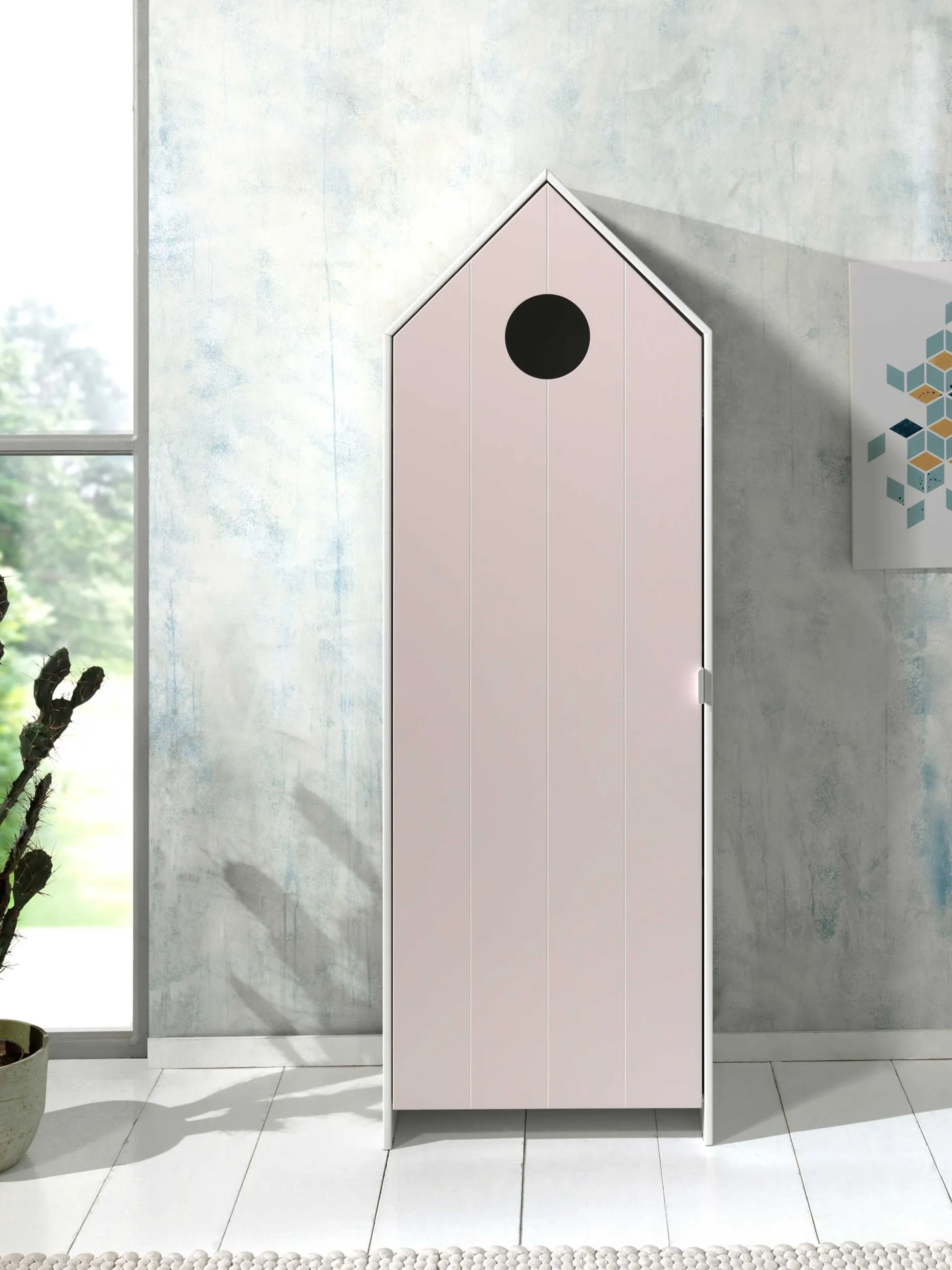 2-teiliger Kleiderschrank Casami - 115x37x172 cm - Weiß/Rosa
