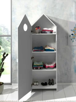 2-teiliger Kleiderschrank Casami - 115x37x172 cm - Weiß/Mintgrün