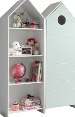 2-teiliger Kleiderschrank Casami - 115x37x172 cm - Weiß/Mintgrün