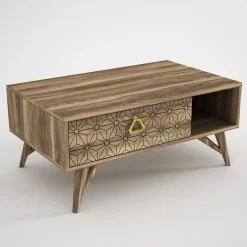 Emob Tera Home Couchtisch | Melaminbeschichtet | Walnuss | 18mm Dicke