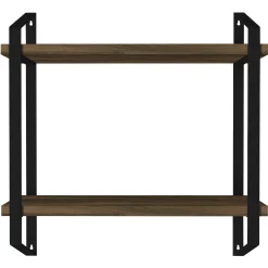 Tera Home 18mm Wandregal | Metallrahmen | Walnuss Schwarz