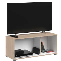 Thebe TV-Schrank - 90x33x38cm - weiß/Eiche Dekor