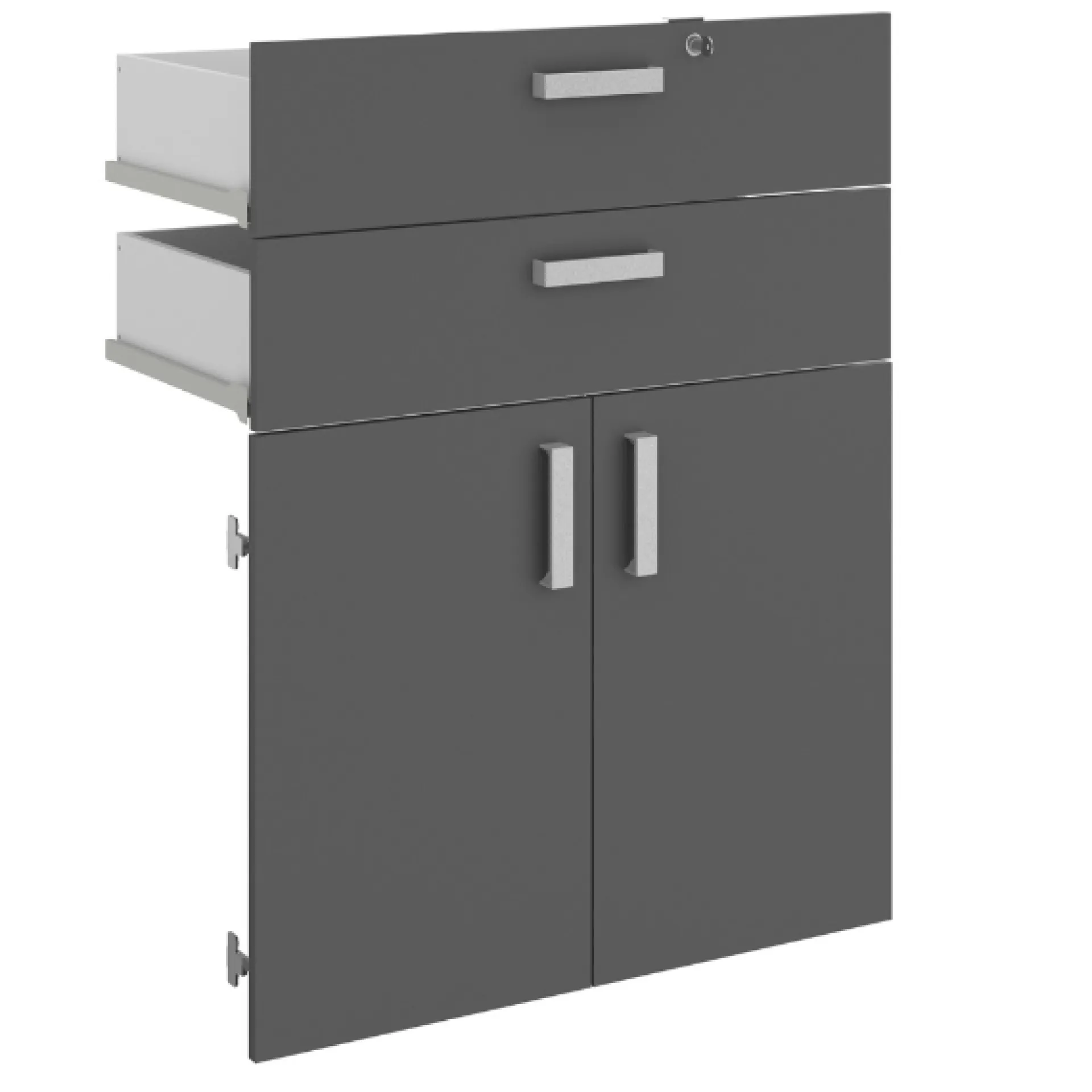 Parisot The OfficeBüro-Set : Schreibtisch 120cm, Aktenschrank, Bücherregal - Eiche Dekor