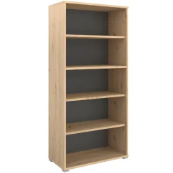 Parisot The OfficeBüro-Set : Schreibtisch 150cm, Schubladenschrank, Bücherregale, Aktenschränke - Eiche Dekor