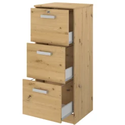 Parisot The OfficeBüro-Set : Schreibtisch 150cm, Schubladenschrank, Bücherregale, Aktenschränke - Eiche Dekor