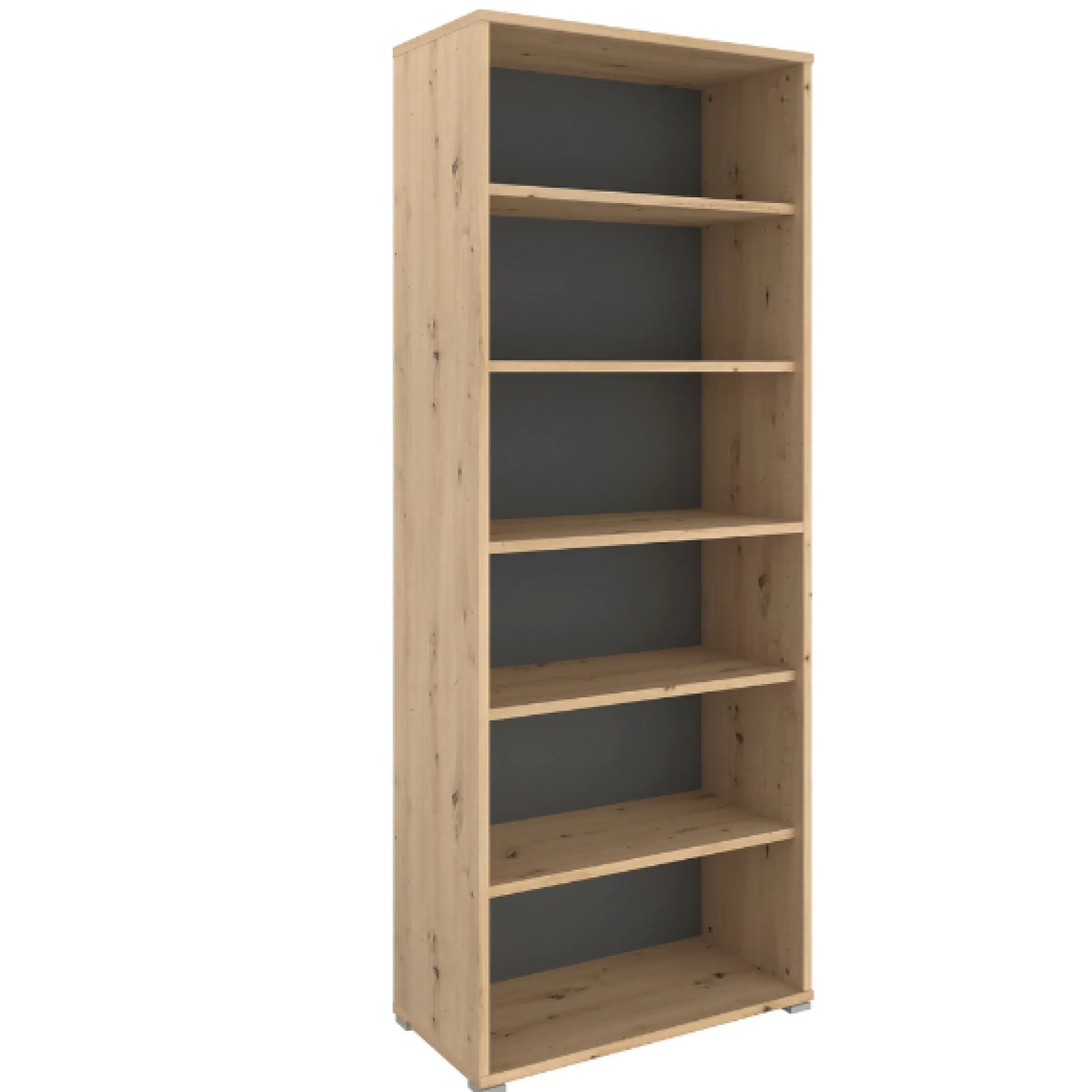 Parisot The OfficeBüro-Set : Schreibtisch 180cm, Schubladenschrank, Bücherregale, Aktenschränke - Eiche Dekor