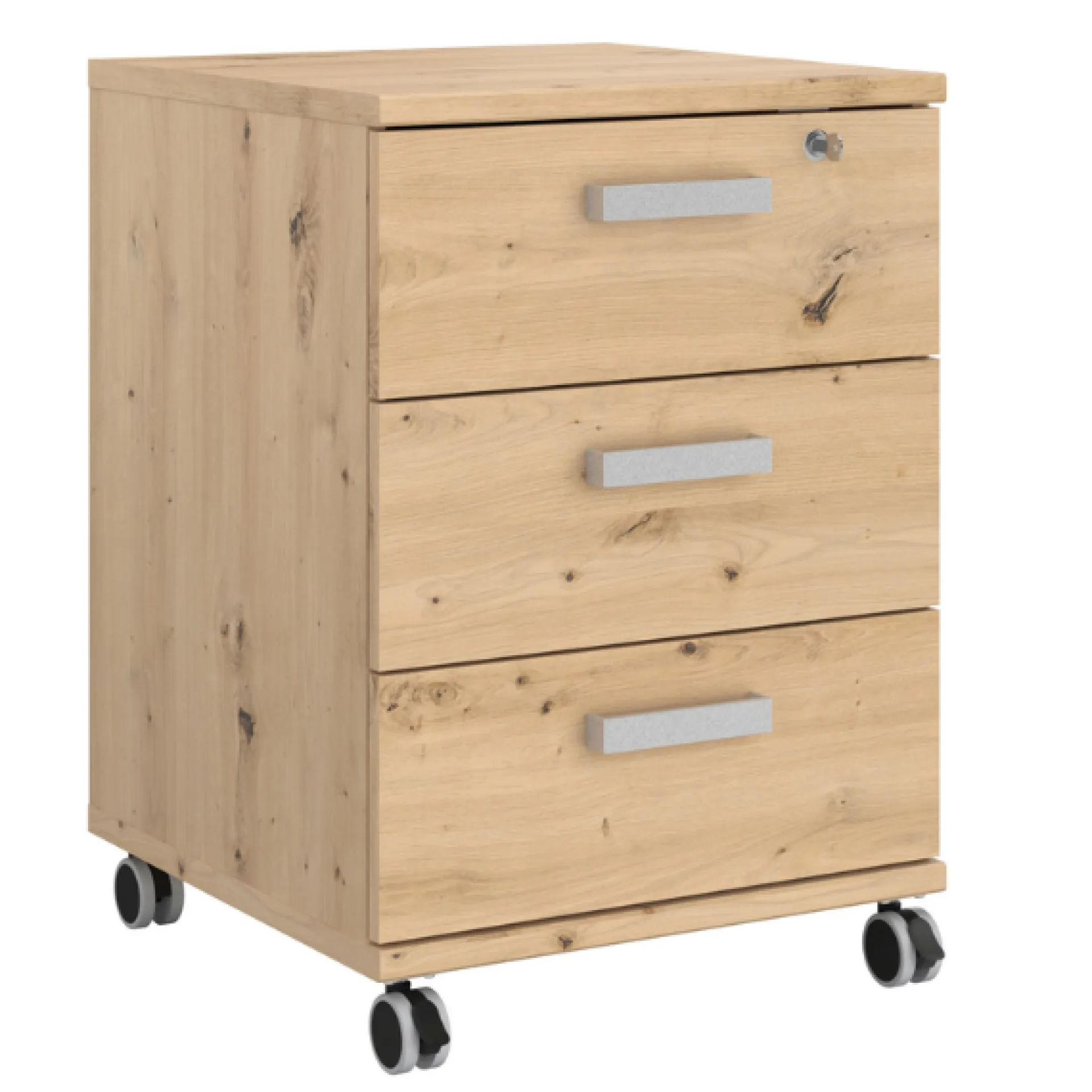 Parisot The OfficeBüro-Set : Schreibtisch 180cm, Schubladenschrank, Bücherregale, Aktenschränke - Eiche Dekor