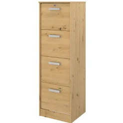 Parisot The OfficeBüro-Set : Schreibtisch 180cm, Schubladenschrank, Bücherregale, Aktenschränke - Eiche Dekor