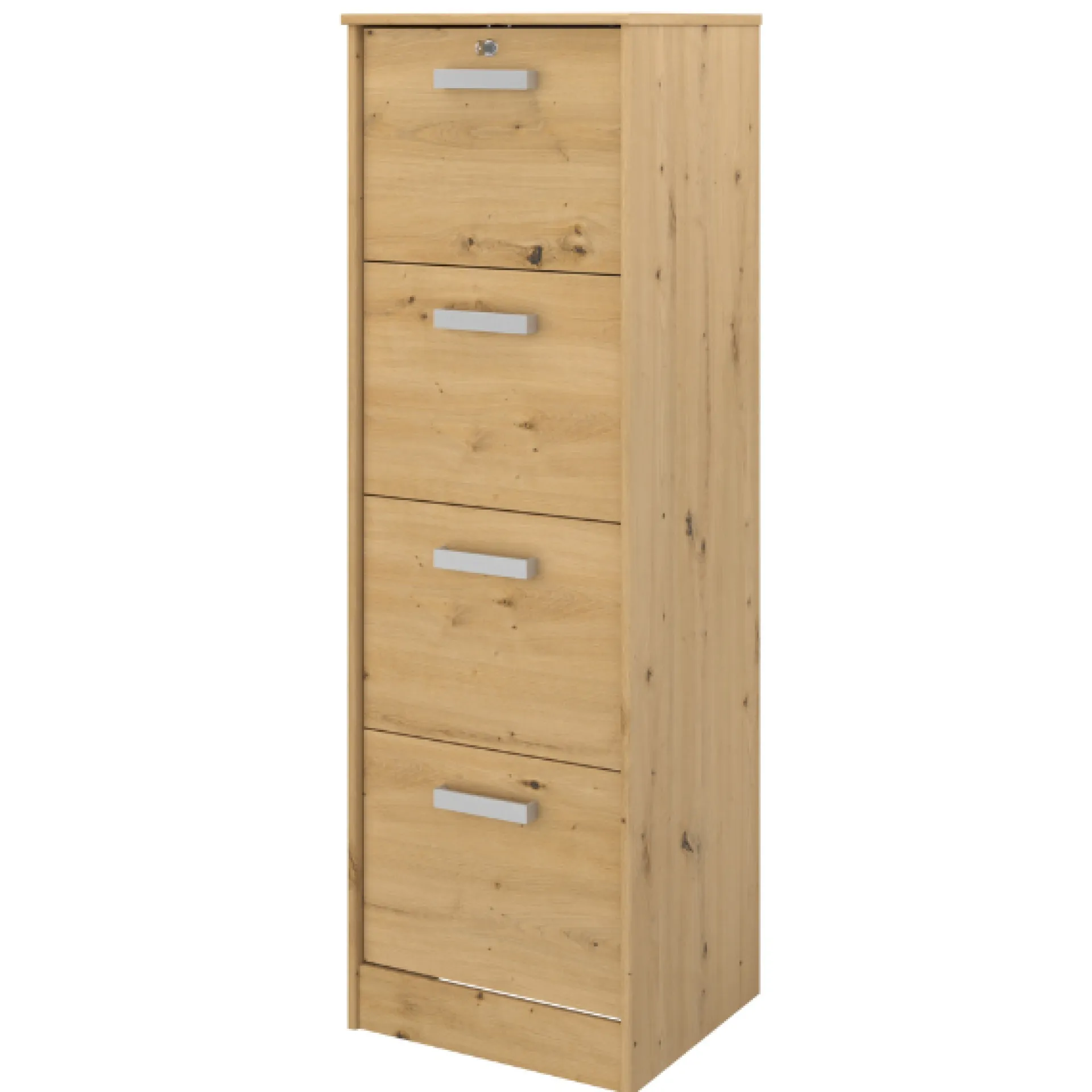 Parisot The OfficeBüro-Set : Schreibtisch 180cm, Schubladenschrank, Bücherregale, Aktenschränke - Eiche Dekor