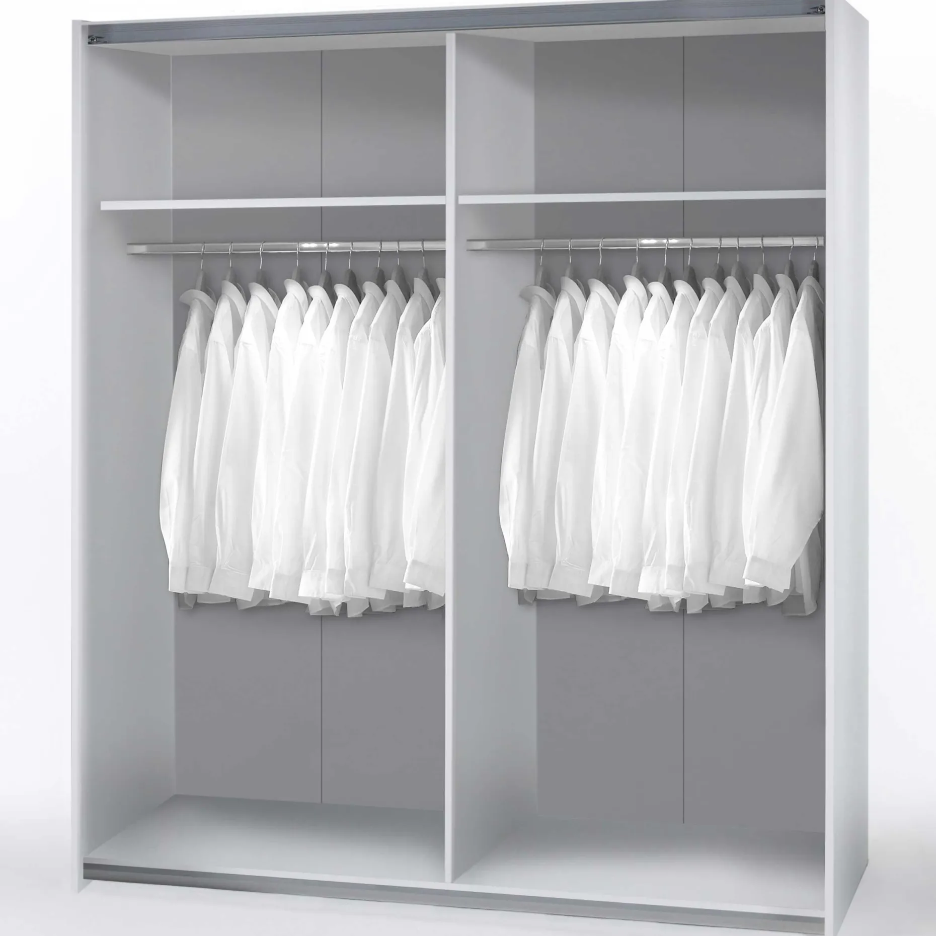 Tiempo Kleiderschrank 170x59x195cm mit zwei Türen - weiß