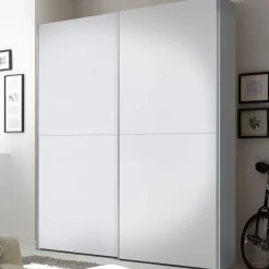 Tiempo Kleiderschrank 170x59x195cm mit zwei Türen - weiß
