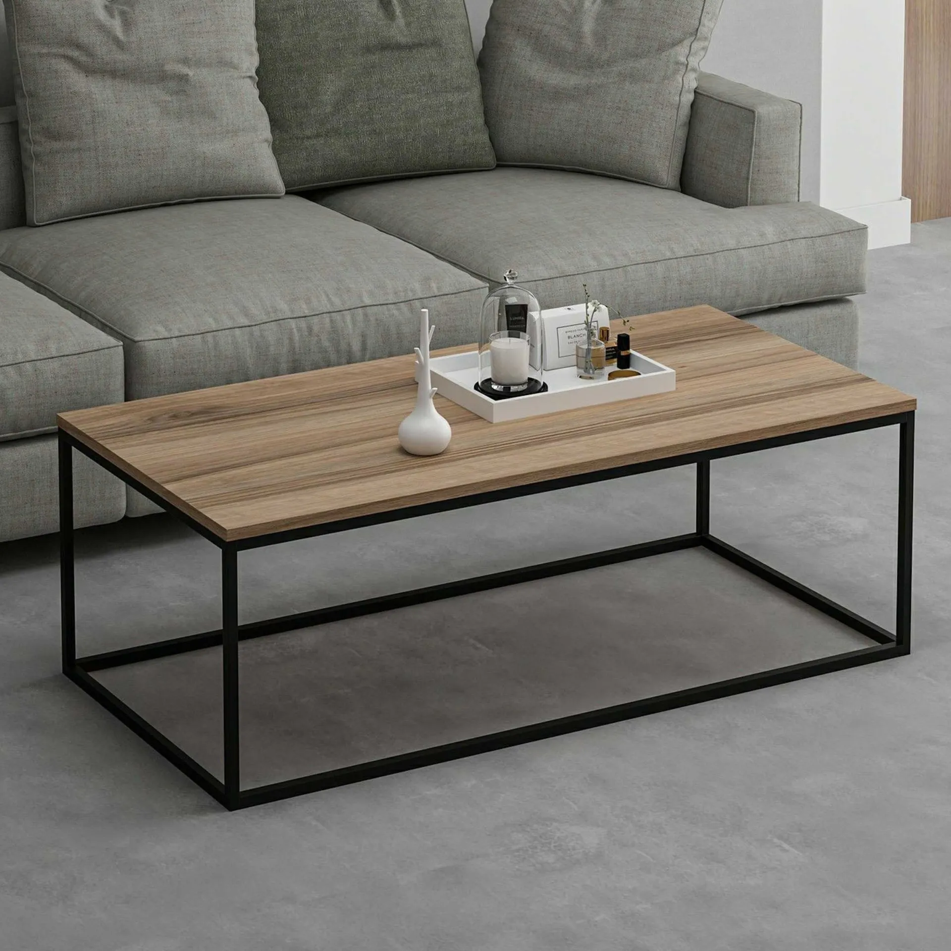 Emob Tiger Couchtisch | 100 % MELAMIN | Walnuss