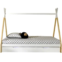 Tipi-Bett 90 x 200cm mit Bettkasten - weiß