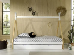 Tipi-Bett 90 x 200cm mit Bettkasten - weiß