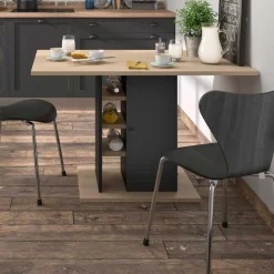 Gautier - Diagone Tisch Luke 120x80 mit Ablage - Kastanie