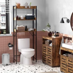 Toilettenschrank Atlanta | 63 x 25 x 165 cm | Braun-schwarz