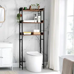 Toilettenschrank Atlanta | 63 x 25 x 165 cm | Braun-schwarz